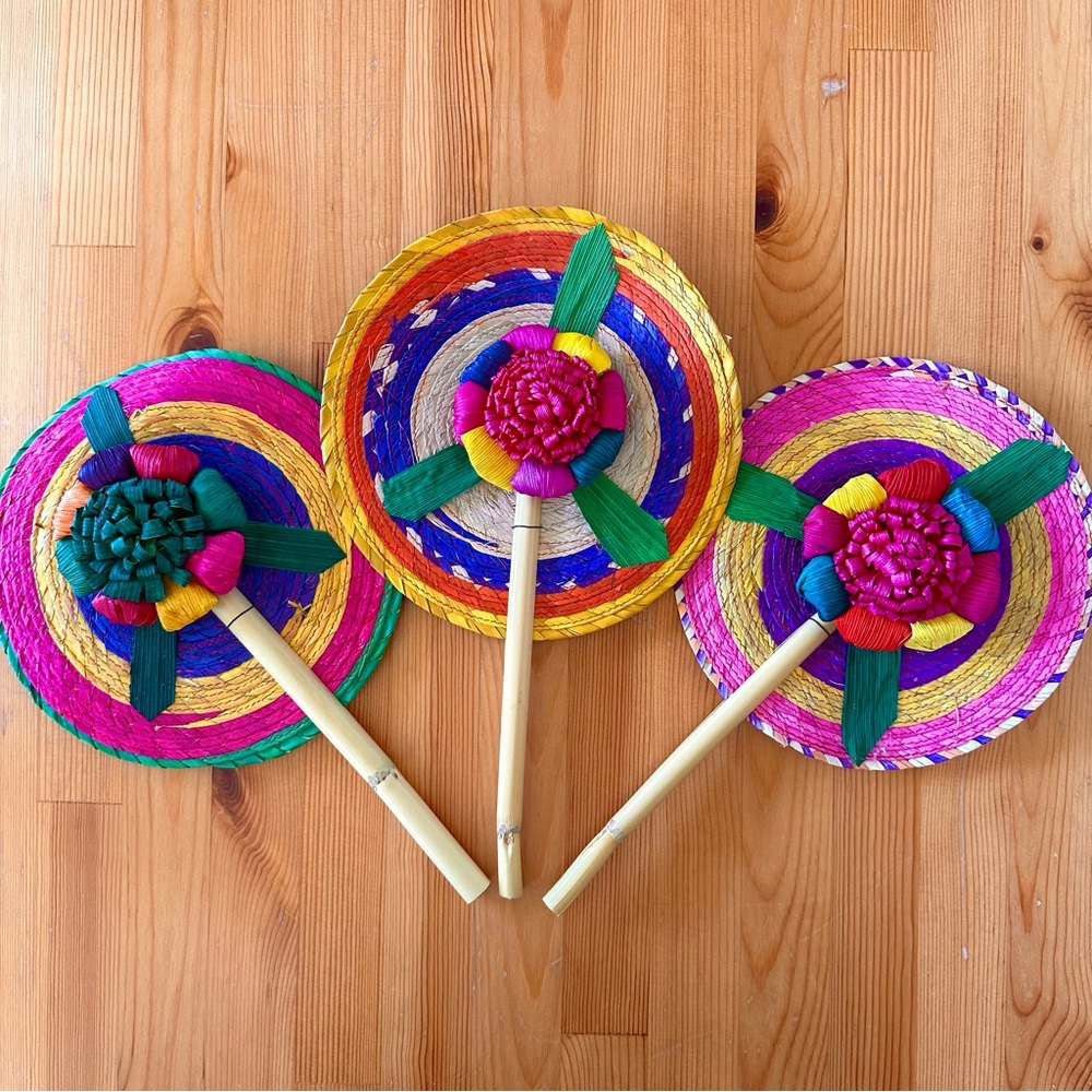 Mexican Bamboo & Husk Handwoven Fan